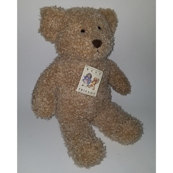 VTG Yangjee Tan Teddy Bear Plush Curly Fuzzy Brown - Picture 9 of 11